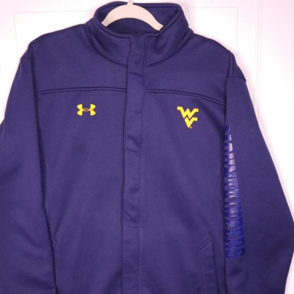 West Virginia Mountaineers Under Armour Softshell Full-Zip Jacket - Navy - Picture 1 of 5